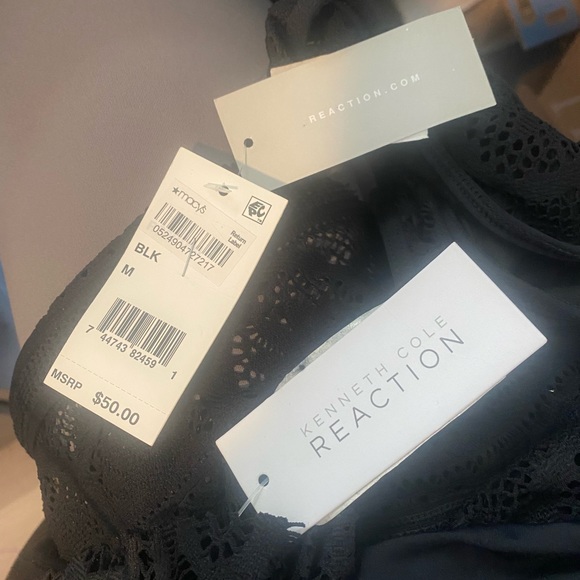 👙Kenneth Cole NWT Black Crochet Bikini Set Top AND Bottom Size Medium 👙 - Picture 4 of 11